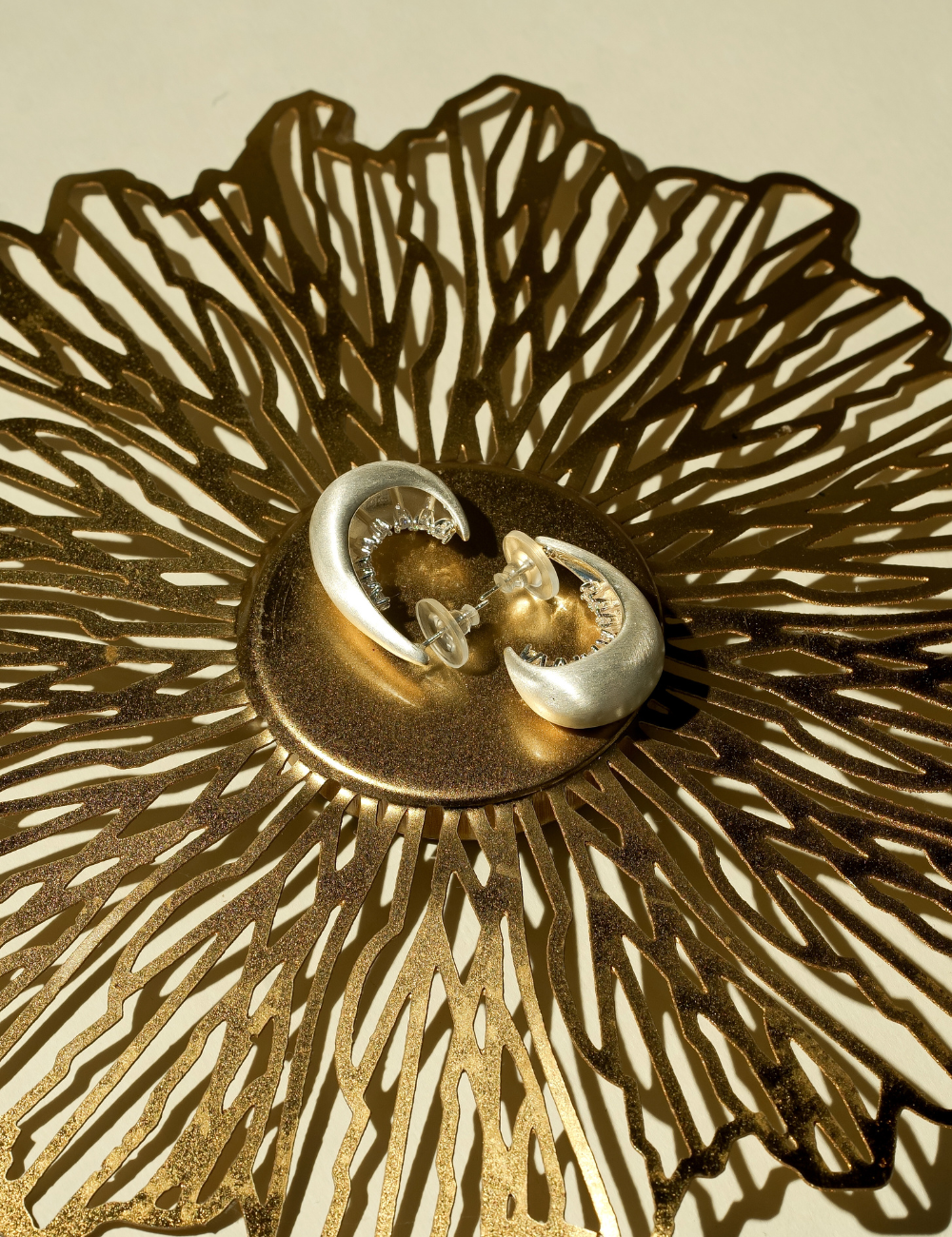 Crescent Moon Hoop Earrings