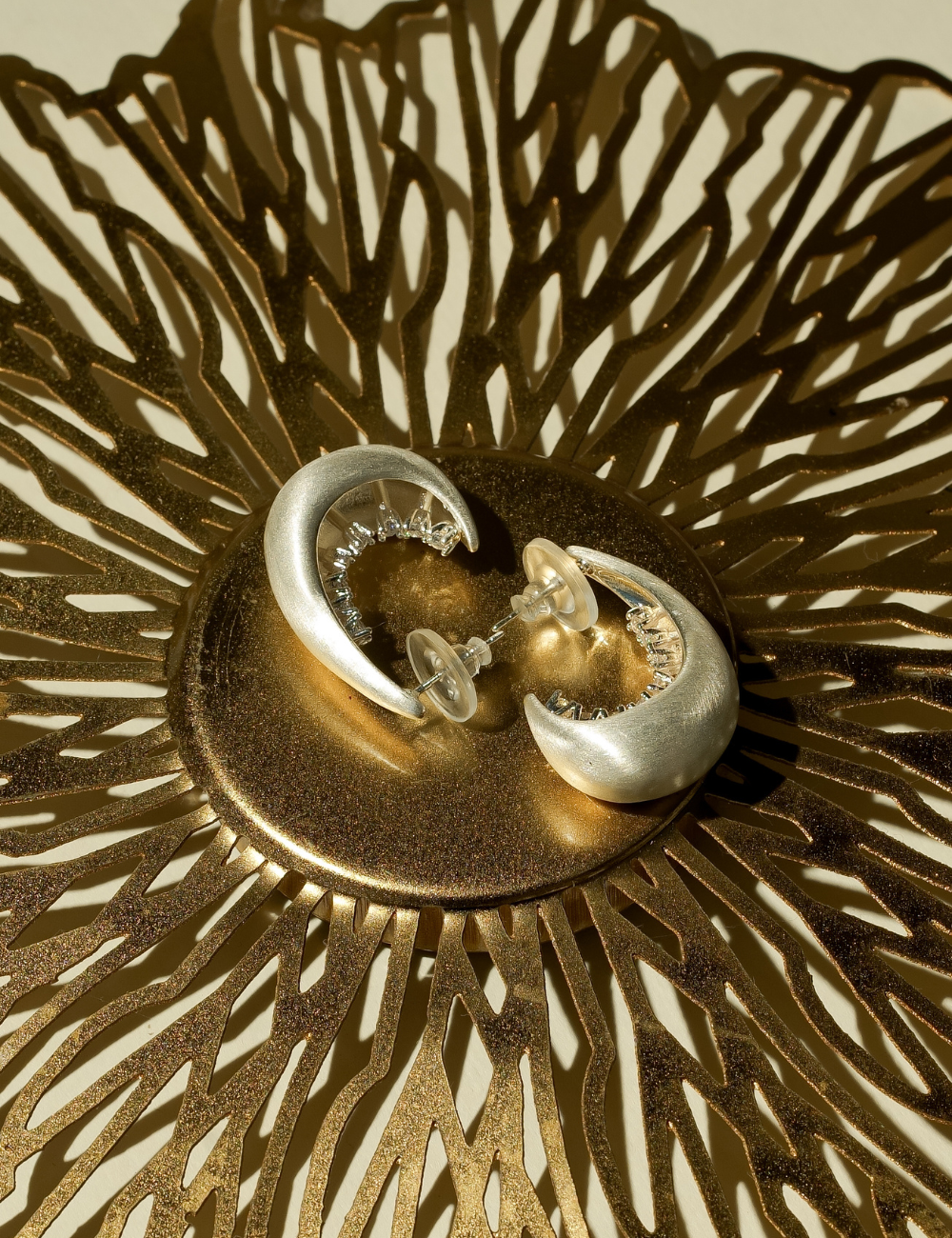 Crescent Moon Hoop Earrings