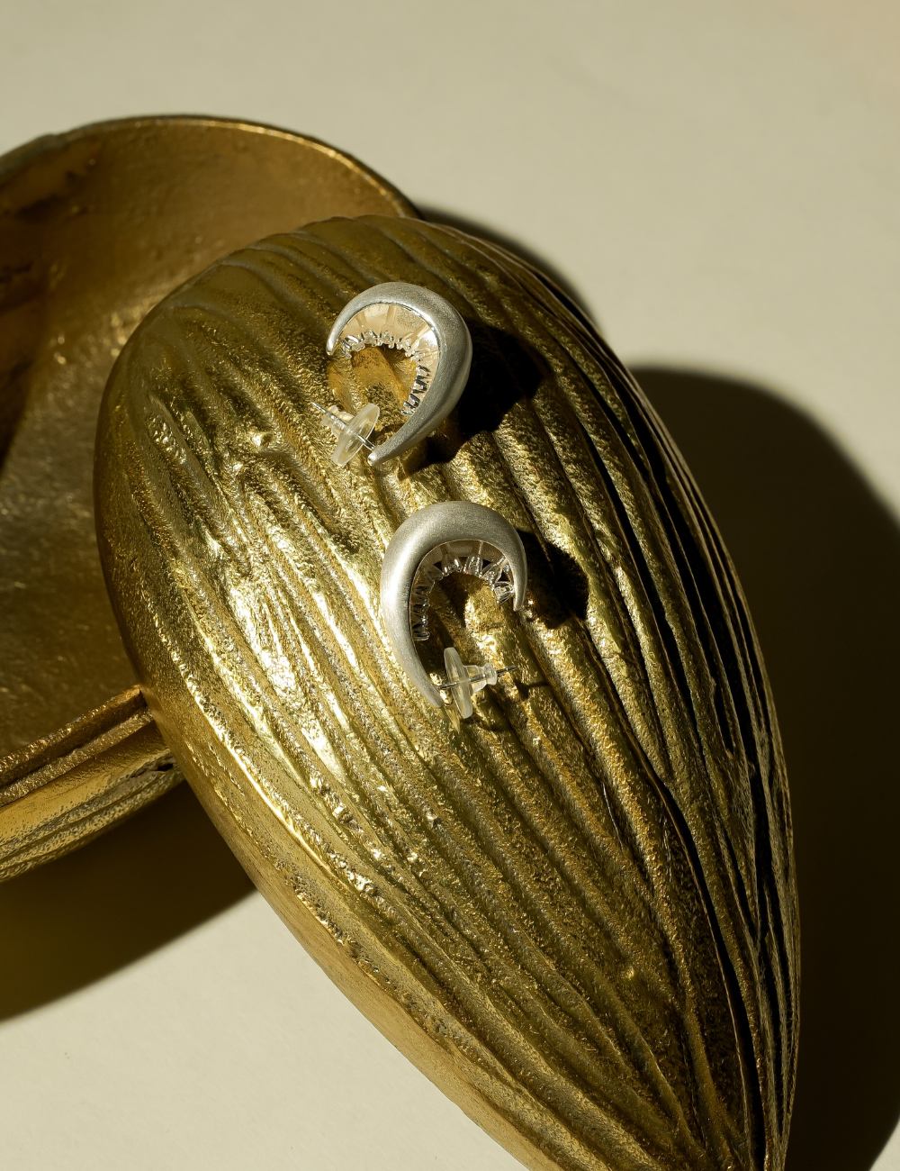 Crescent Moon Hoop Earrings