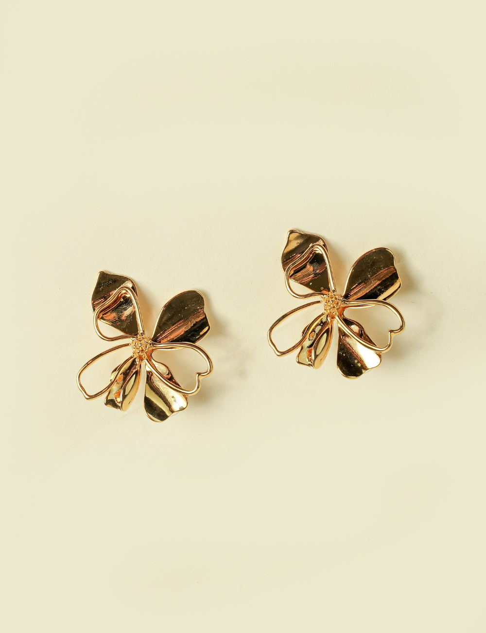 Dual-Layer Floral Stud Earrings
