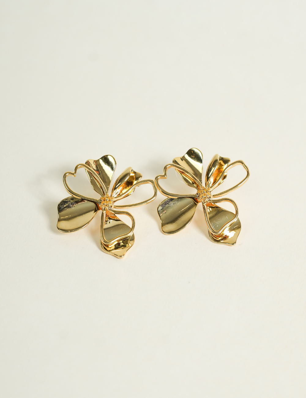 Dual-Layer Floral Stud Earrings