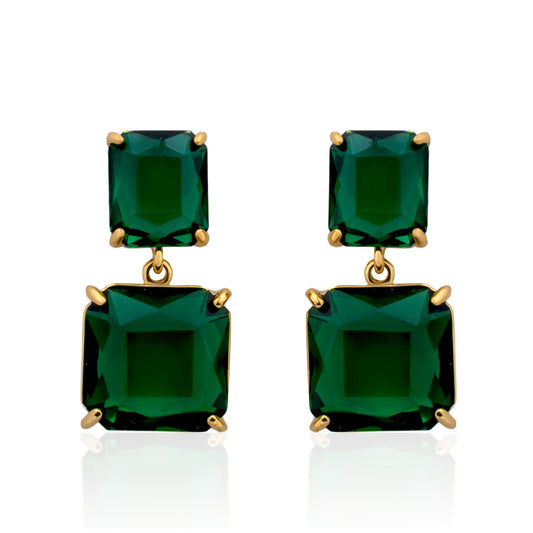 Emerald Enigma Dangle Studs