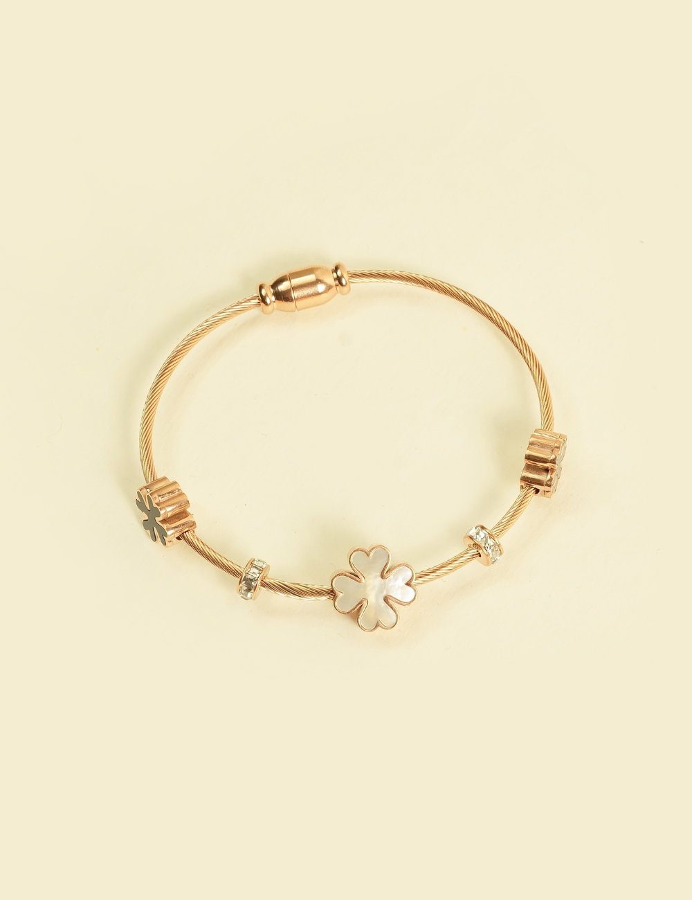 Floral Rose Gold Wristlet