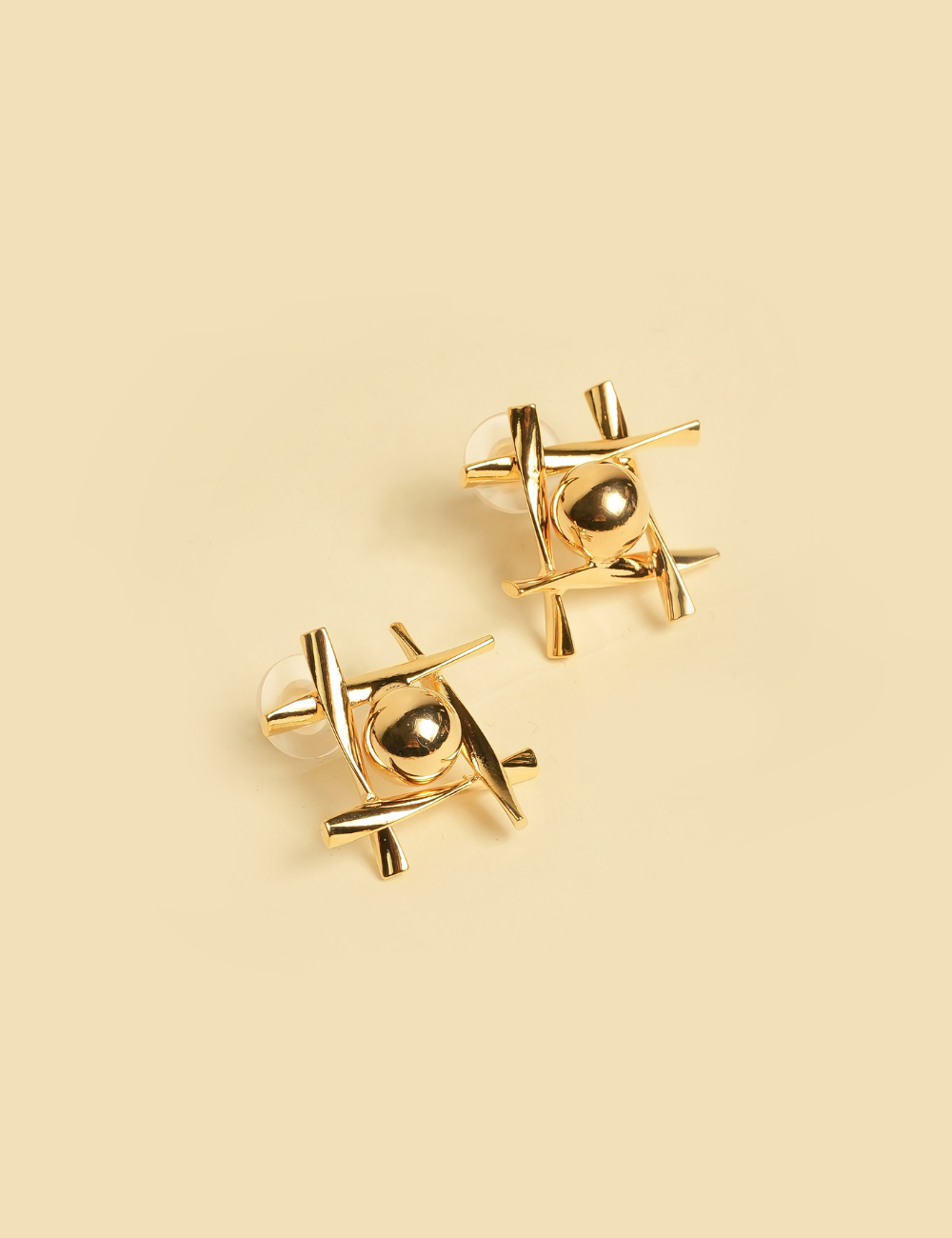 Golden Checkers Playful Studs