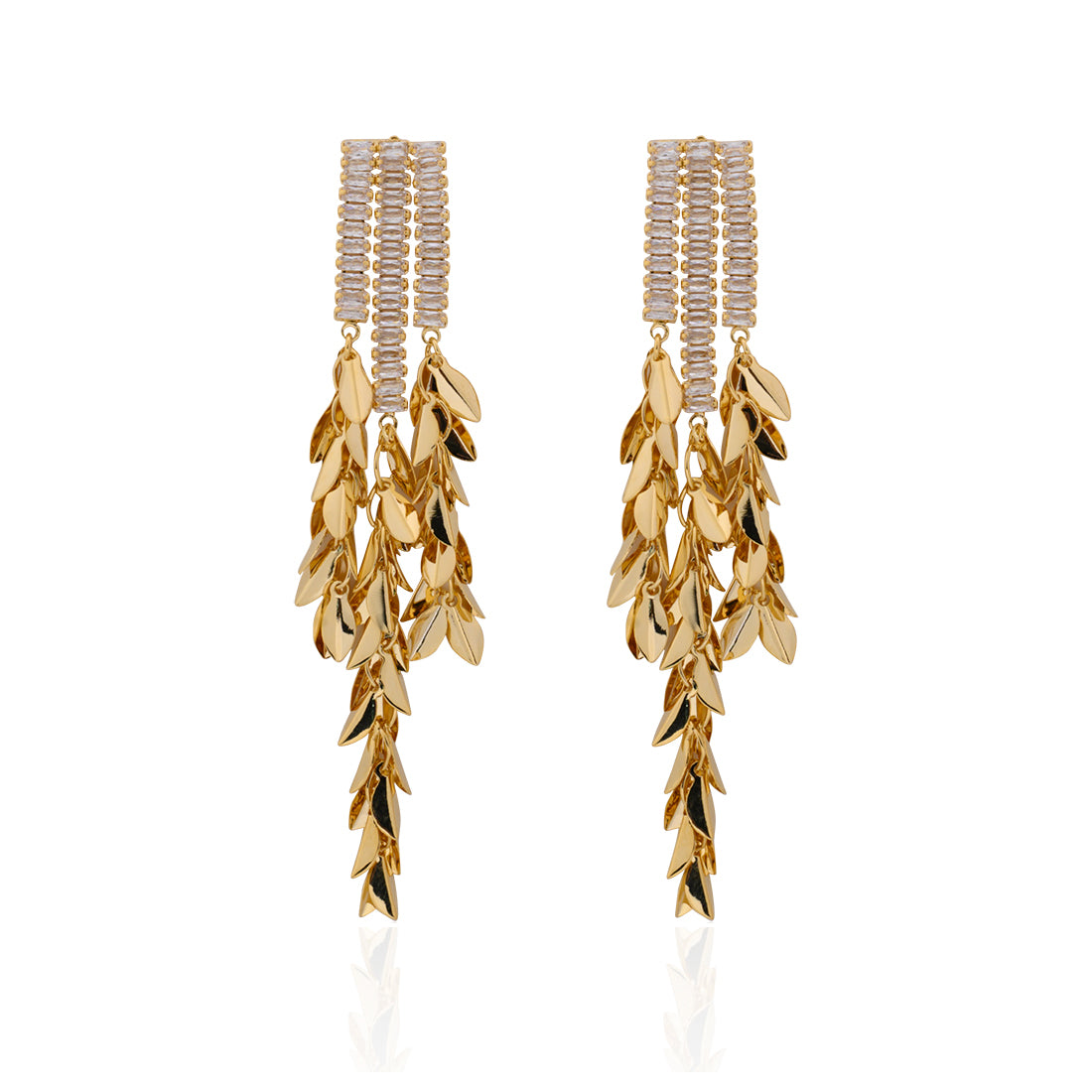 Golden Leaf Bud Earrings