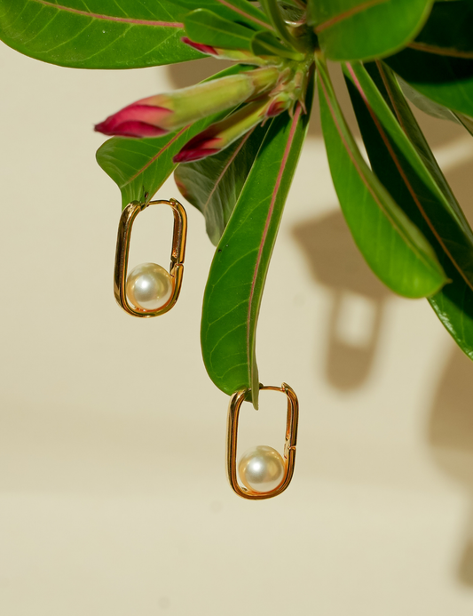 Golden Pearl Earrings