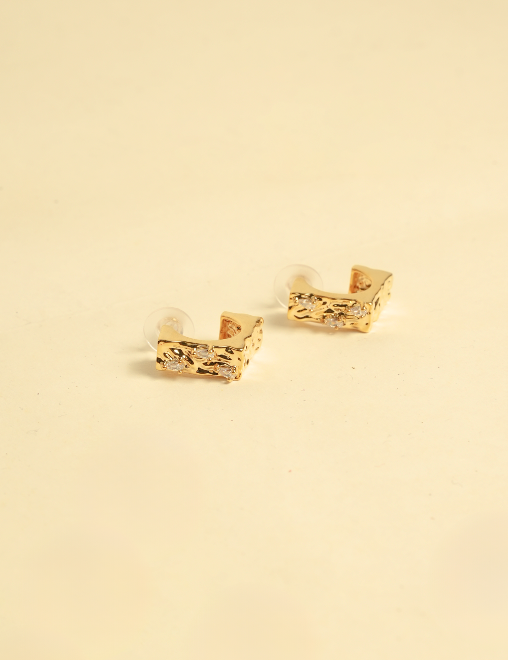 Hammered Studded Hoops