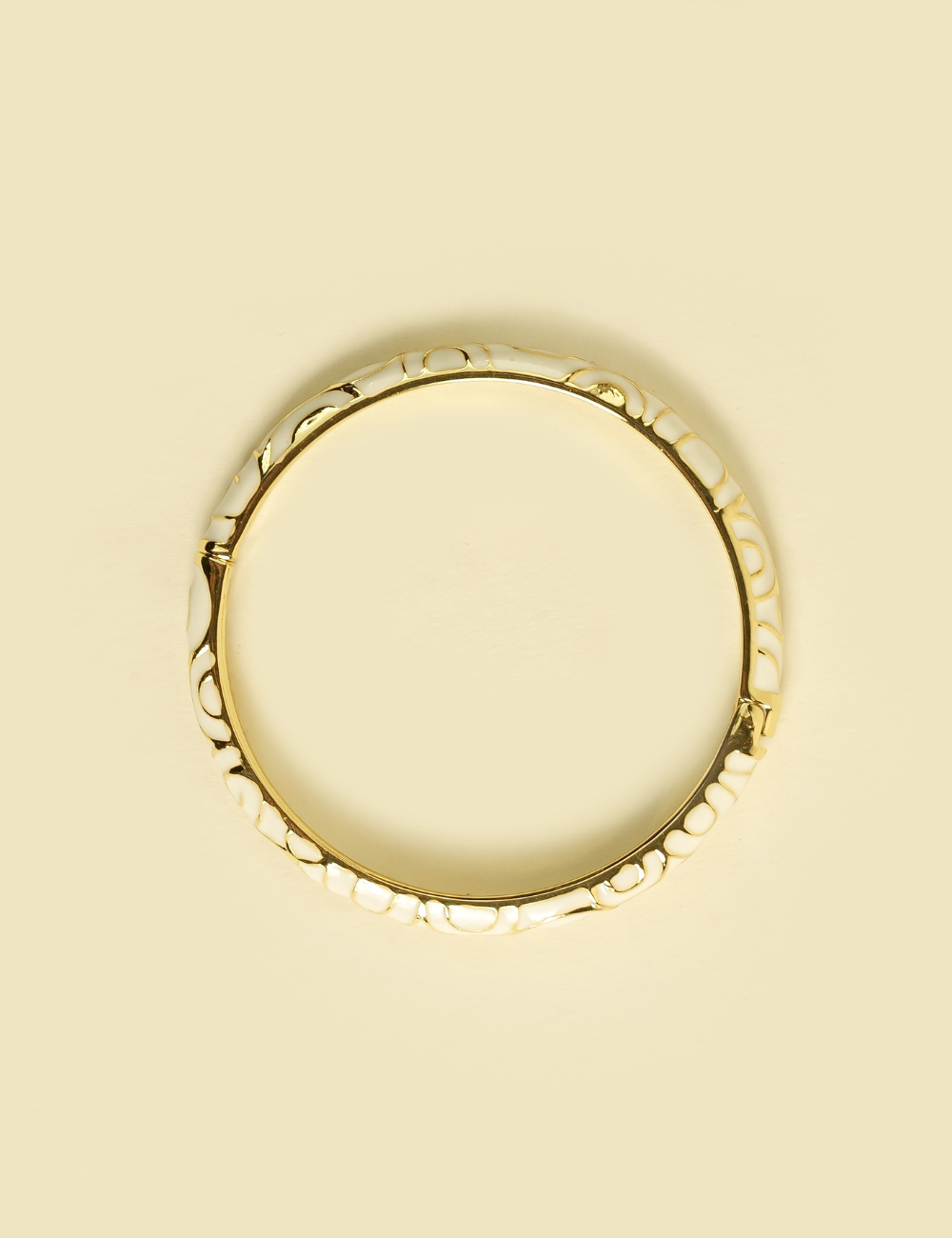 Ivory Enamel Wristlet