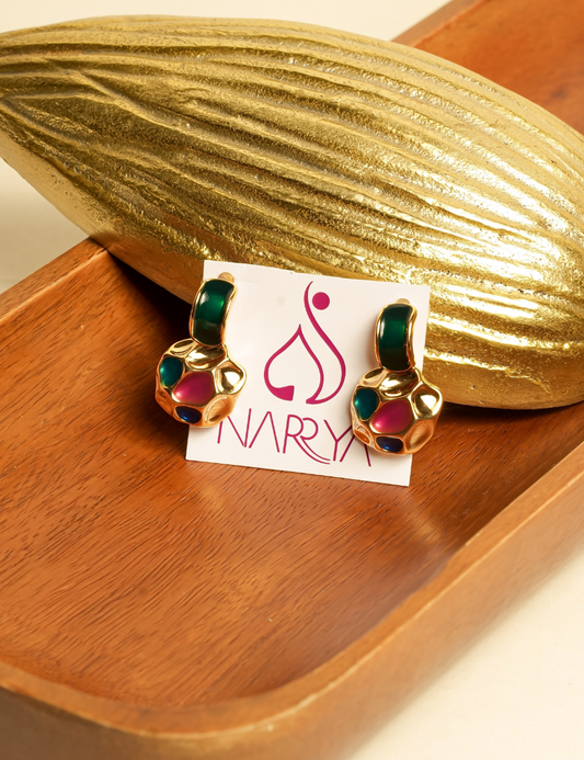 Multicolored Soccer Sparkle Studs