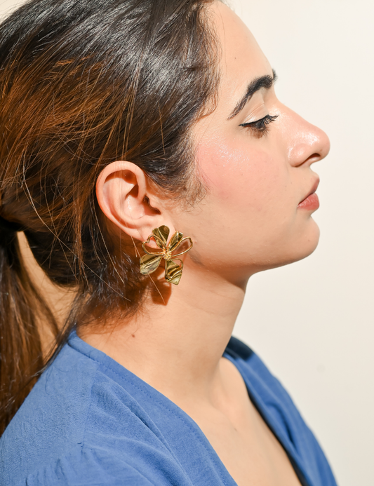 Dual-Layer Floral Stud Earrings