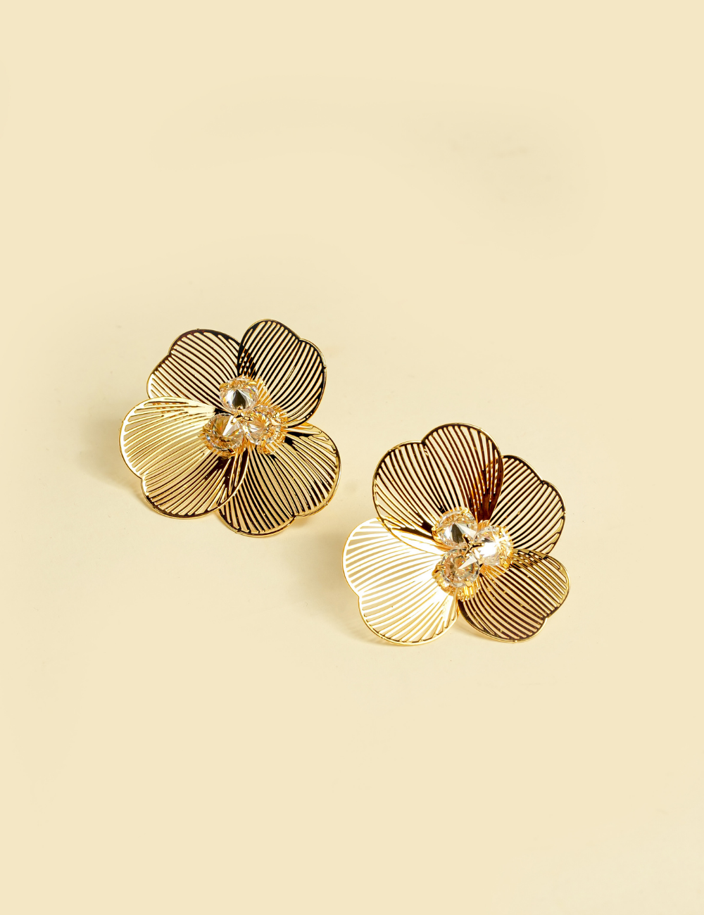 Floral Zirconia Statement Earrings