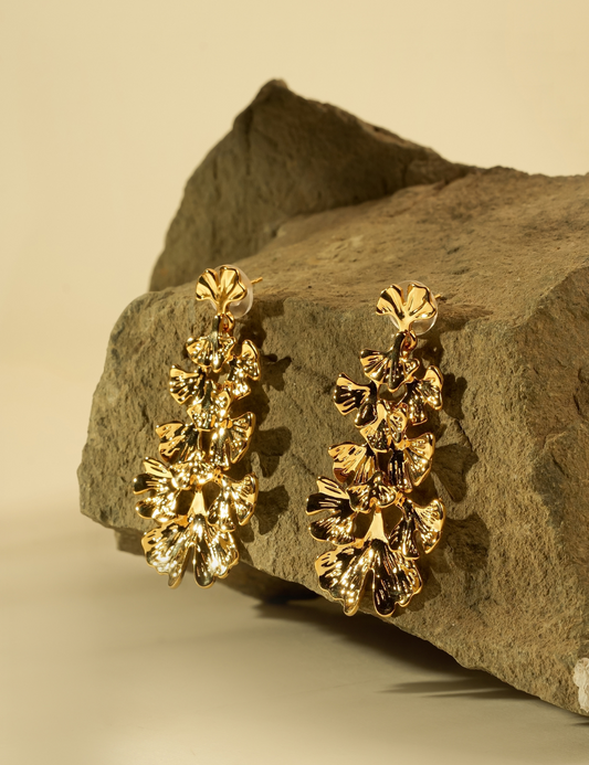 Golden Leaves Dangle Earrings